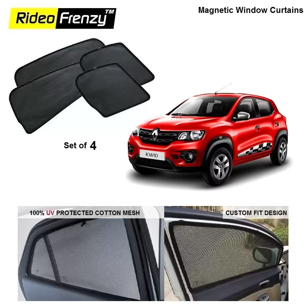 Buy Renault Kwid Magnetic Car Window Sunshades online at low prices | Rideofrenzy