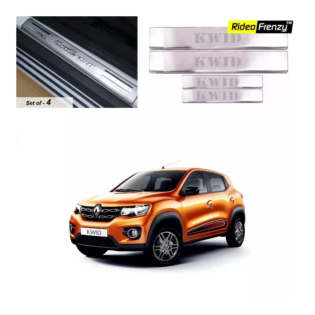 Buy Renault Kwid Stainless Steel Sill Plates online at low prices | Rideofrenzy
