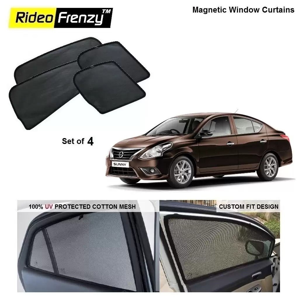 Buy Nissan Sunny Magnetic Car Window Sunshades online at low prices | Rideofrenzy