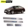 Buy Nissan Sunny Stainless Steel Scuff Plate with Blue LED online India | Rideofrenzy
