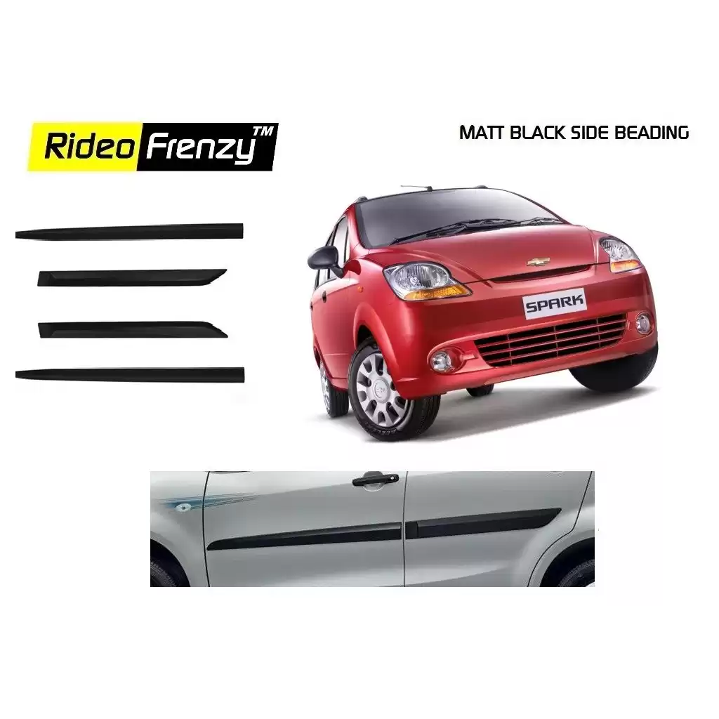 Buy Chevrolet Spark Matt Black Side Beading online | Rideofrenzy