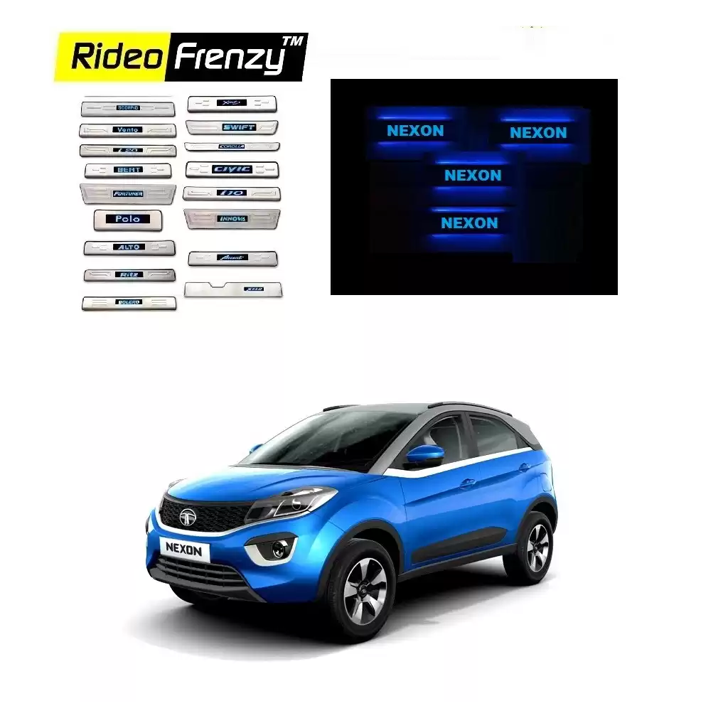 Buy Tata NEXON Illuminated Scuff Plates at best prices-RideoFrenzy