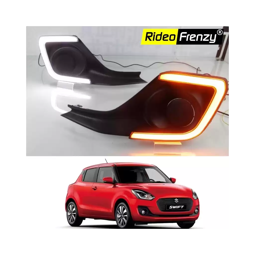 Buy Maruti New Swift 2018 Led DRL (Day Time Running Lights) With Turn Signal at Best prices-RideoFrenzy