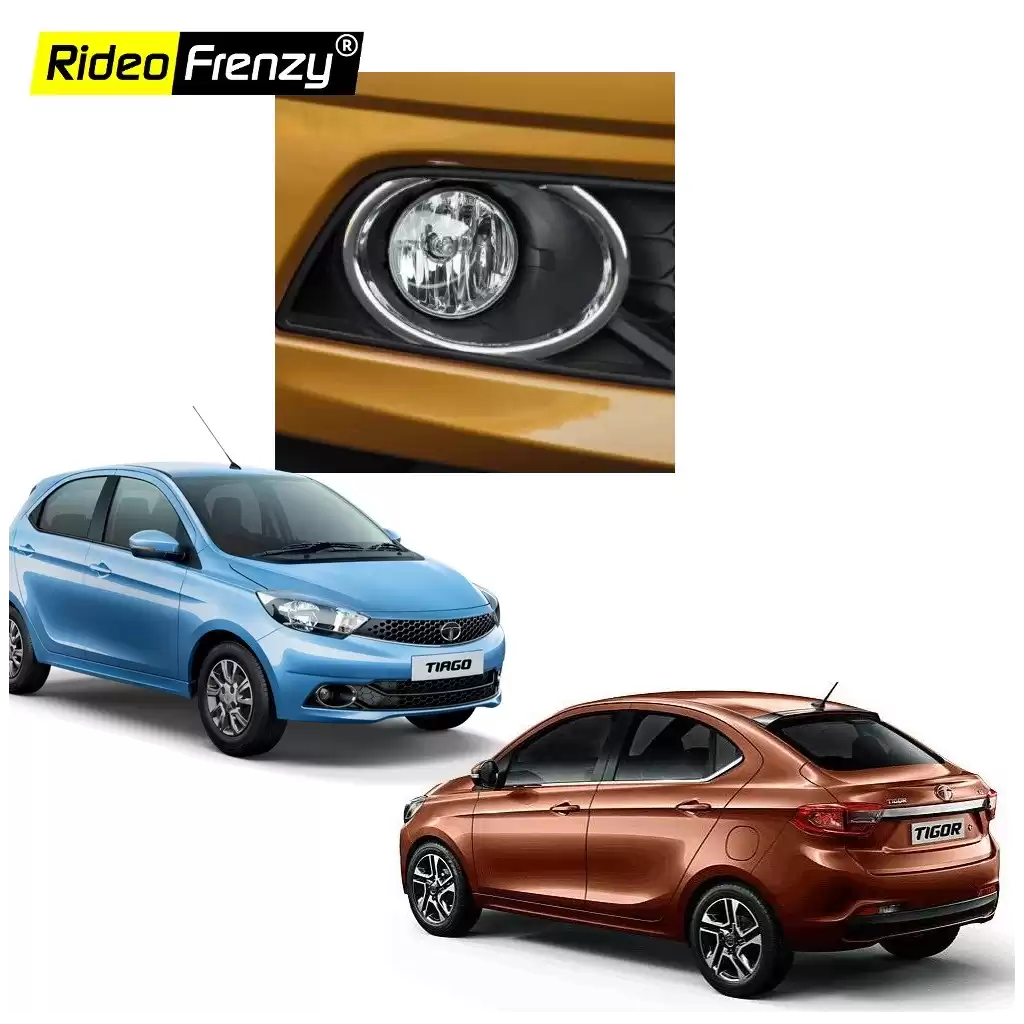 Premium Chrome Fog Lamp Cover for Tata Tiago & Tigor