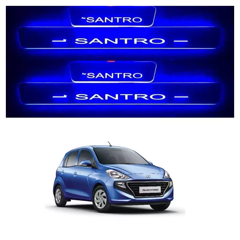Buy New Santro 2018 Illuminated Scuff Plates | Blue LED Foot Steps