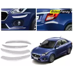Buy Maruti Dzire 2017 Chrome Bumper Protectors Guards | Original OE Type | Online India