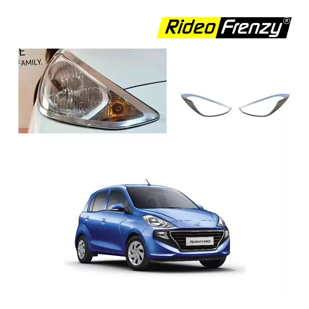 Buy Hyundai Santro 2018 Chrome HeadLight Covers Garnish online India | Best Selling