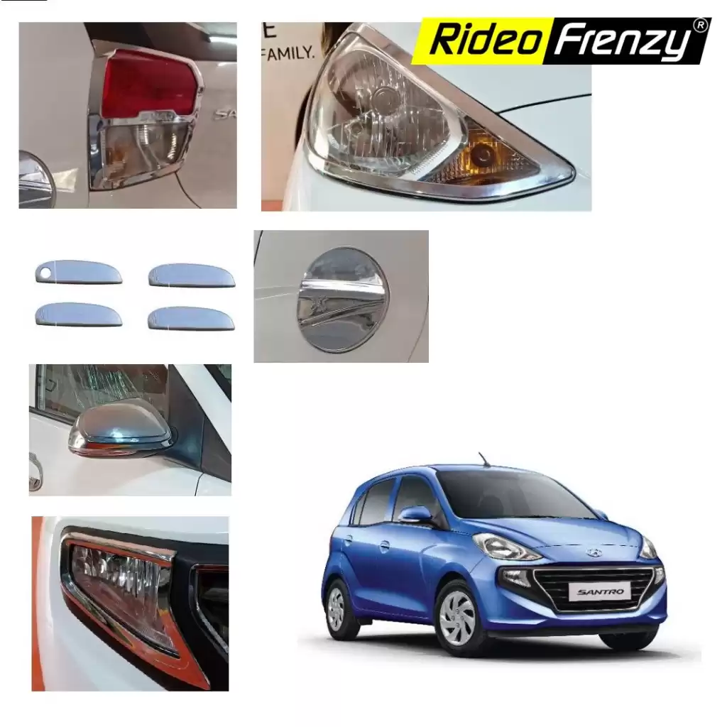 Buy Hyundai Santro 2018 Chrome Combo Set of 6 | Headlights | Tail Lamp | Mirrors | Handles | Fog Lamps | PTC