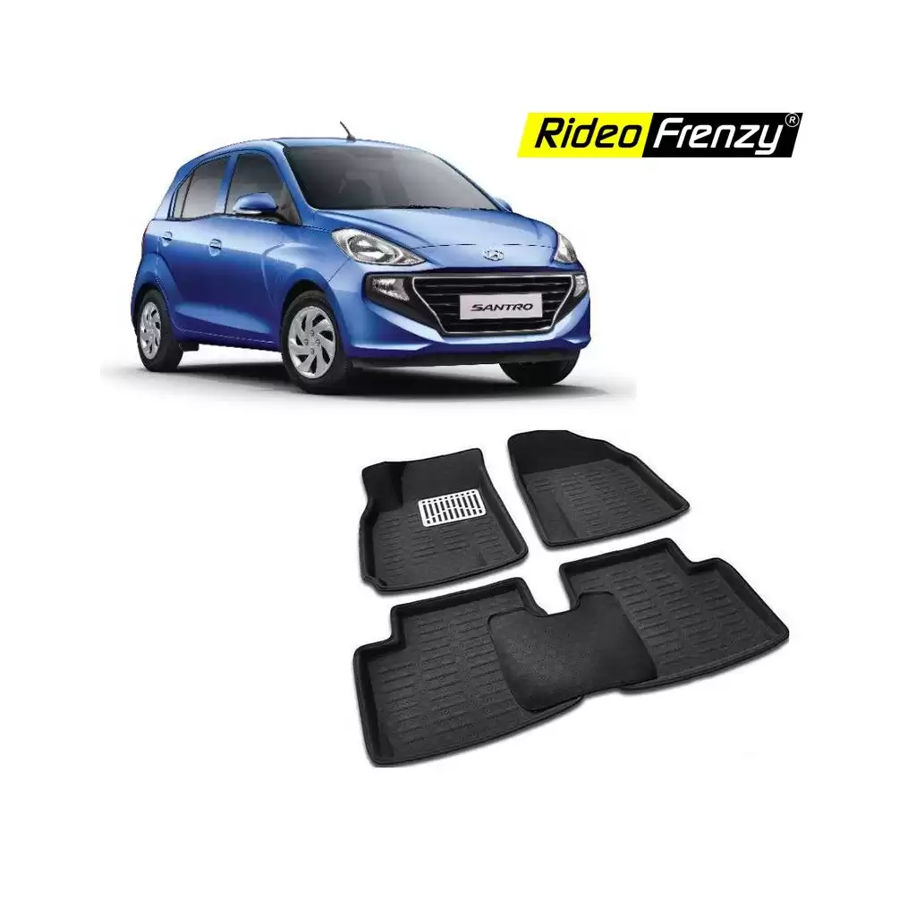 Hyundai Santro 2018 EVA 4D Crocodile Floor Mats | Trey Design | Waterproof & Odorless