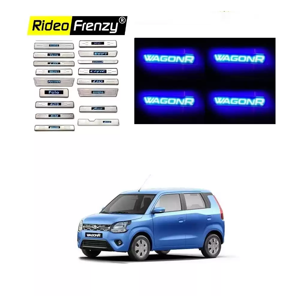 Buy Stainless Steel Scuff Plates for New Wagonr 2019 with Blue LED | Free Shipping