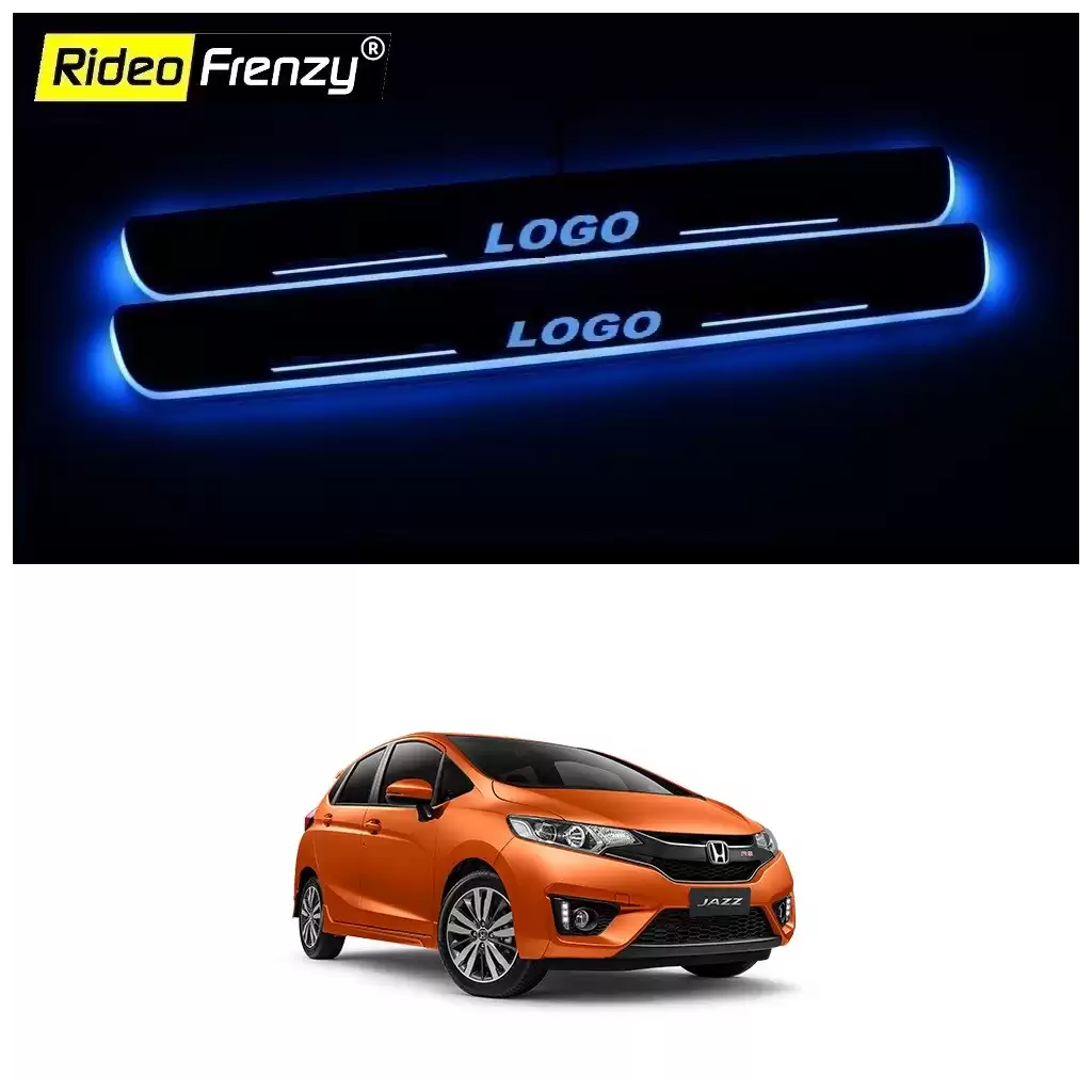 Buy Honda Jazz 3D Power LED Illuminated Sill/Scuff Plates Online India | 3D Power LED Mirror Finish