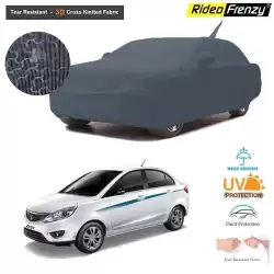 Tata Zest Body Cover with Antenna and Mirror Pockets | 3D Cross Knitted Fabric | UV & Tear Resistant