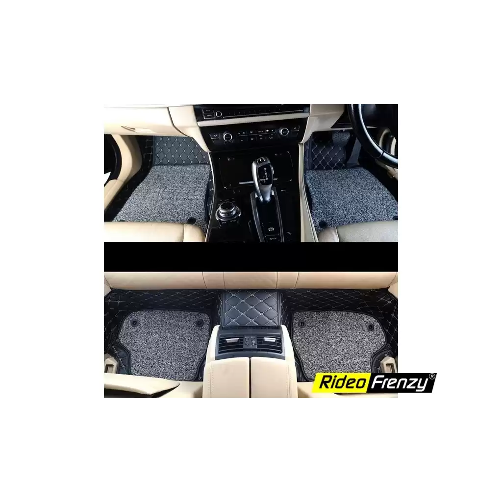 Maruti Celerio 7D Leather Floor Mats | Full Coverage | Anti Slip Velcro Sticky Back