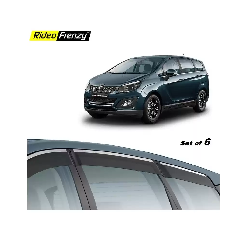 Mahindra Marazzo Chrome Line Door Visors | Unbreakable ABS Plastic