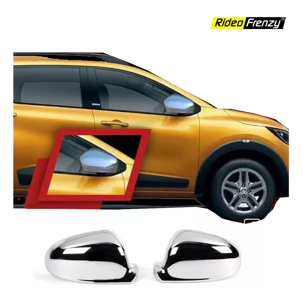 Renault Triber Chrome Mirror Garnish Covers | Triple Layer Chrome Finish