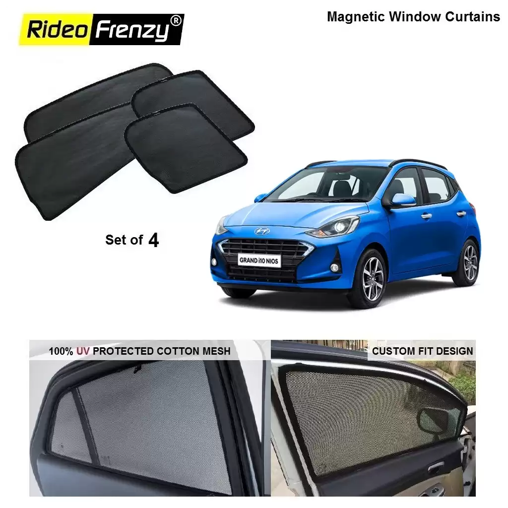 Buy Buy Hyundai Grand i10 Nios Magnetic Window Sunshades online at low prices-RideoFrenzy