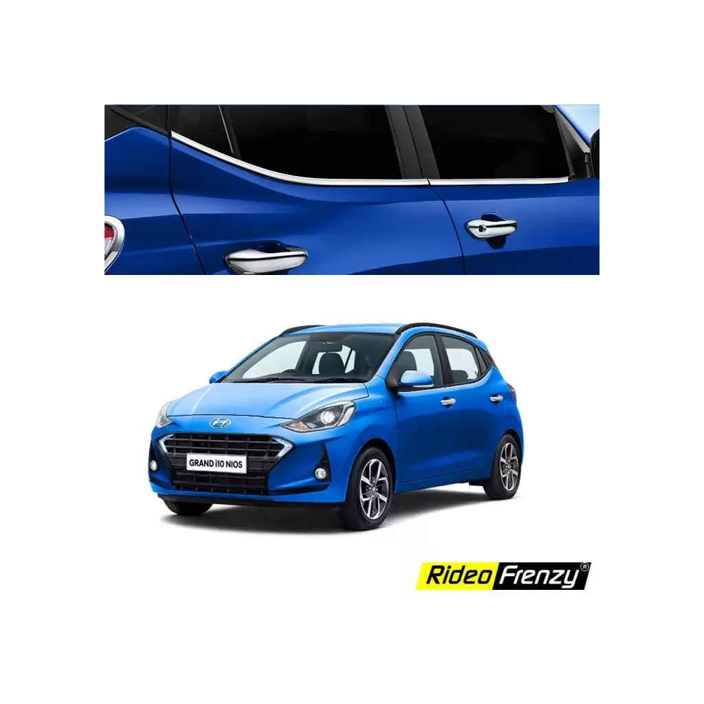 Buy Hyundai Grand i10 NIOS Window Frame Chrome Garnish | Stainless Steel