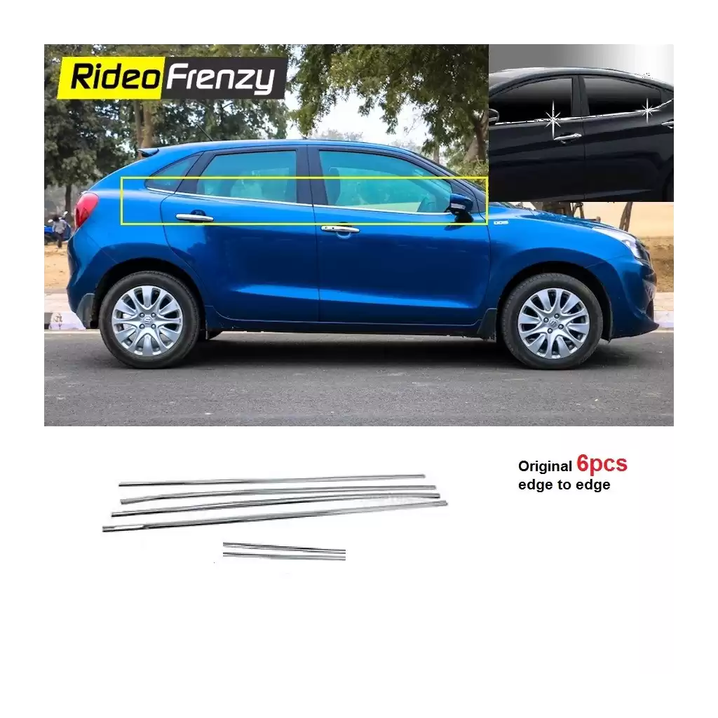 Buy Maruti Baleno Window Frame Chrome Garnish | Stainless Steel | original 6 pcs