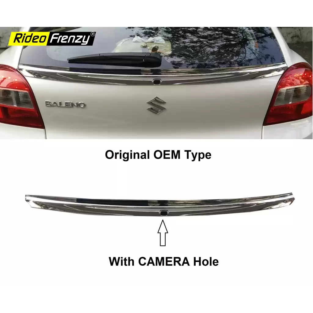 Maruti Baleno Chrome Dickey Spoiler with Camera Hole | Original OEM Type
