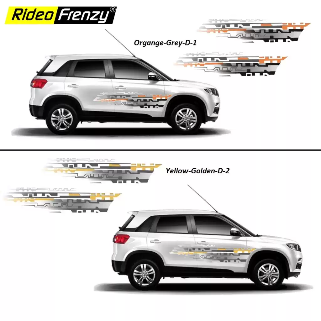 Buy New Vitara Brezza Side Body Graphics Stickers | Complete Set | Original OEM Type