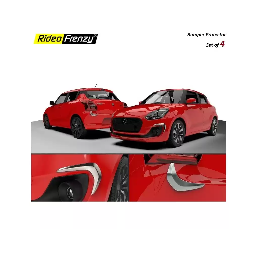 Buy Maruti Swift 2018 Chrome Bumper Protectors Guards | Original OE Type