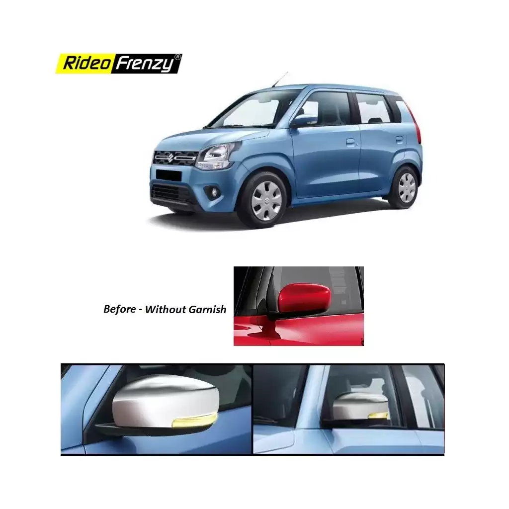 Buy New WagonR 2019 | 2020 Chrome Blinking Side Mirror Garnish Covers with Indicators | Specialized ABS Material