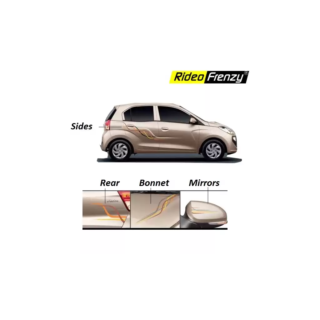 Buy Hyundai Santro 2018-2020 Full Body Graphics Stickers | Complete Set | Original OEM Type