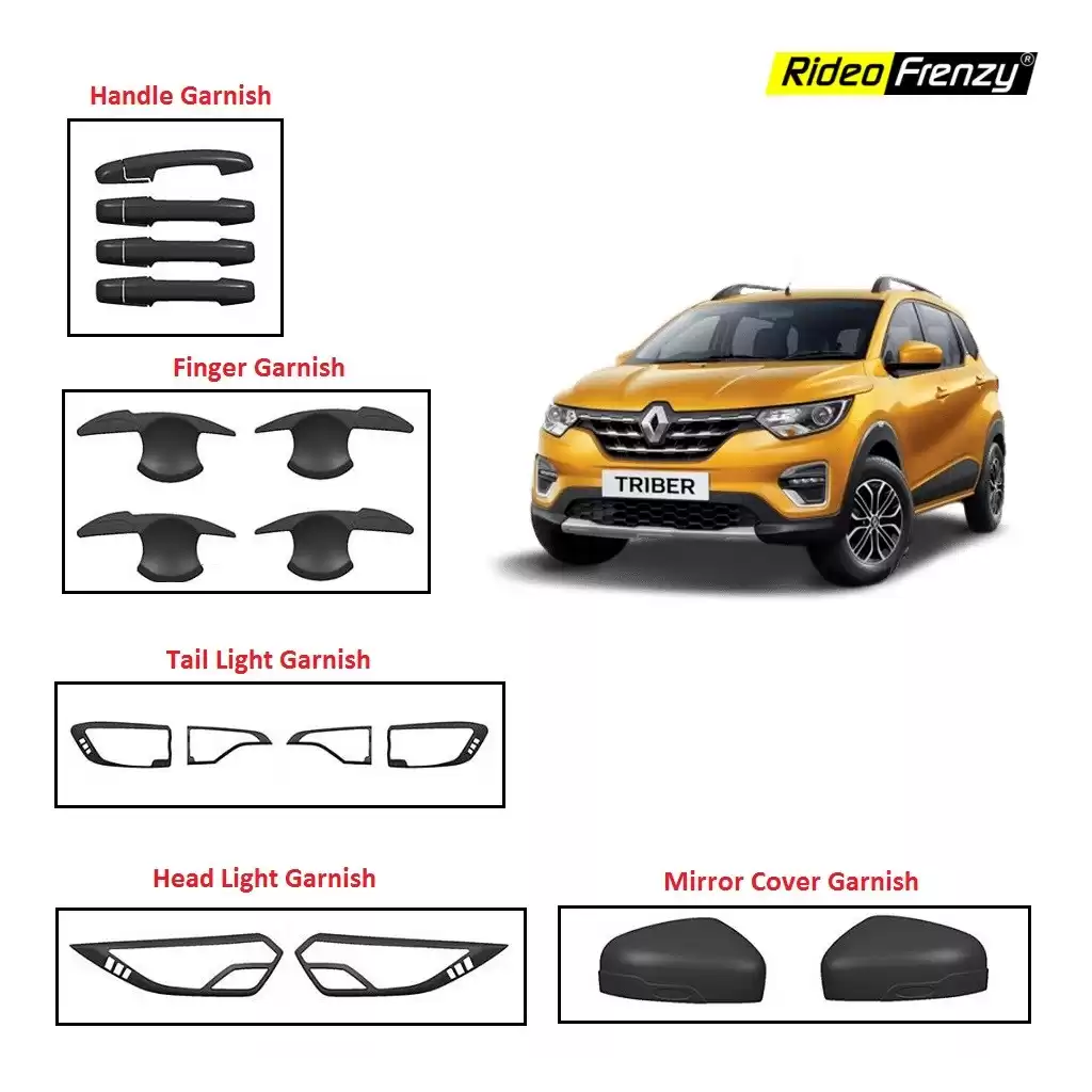 Buy Renault Triber Piano Black Combo Garnish Set 5 | Premium Glossy Finish