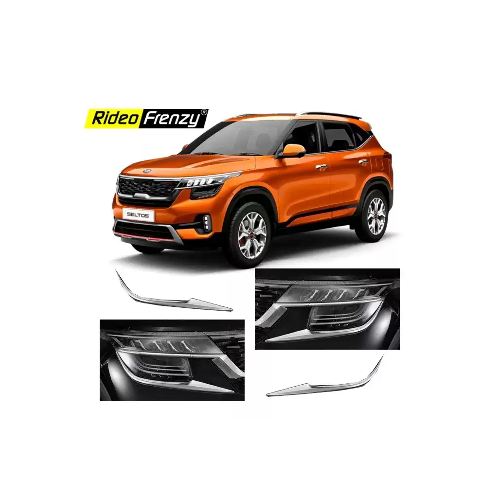 Buy Kia Seltos Chrome Headlight Garnish online India | Best Quality Guarantee