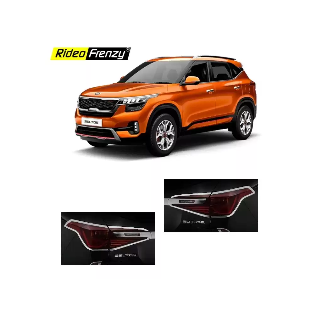Buy Kia Seltos Chrome Tail light Garnish online India | Best Selling Kia Seltos Chrome Accessories