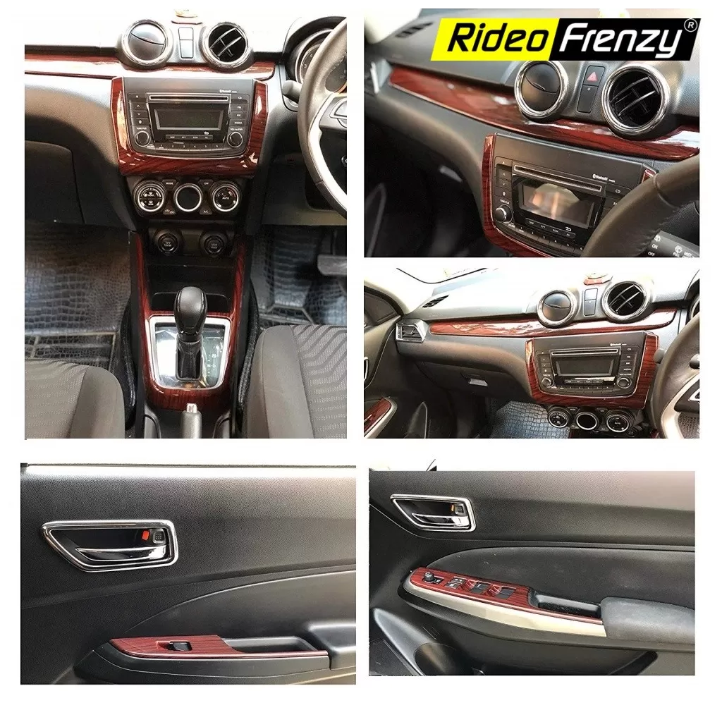 Buy Maruti New Swift 2018+ Interior Show Wooden Chrome Combo Kit 15 | compatible to all model of swift 2019 | 2020 Buy Maruti New Swift 2018+ Interior Show Wooden Chrome Combo Kit 15 | compatible to all model of swift 2019 | 2020