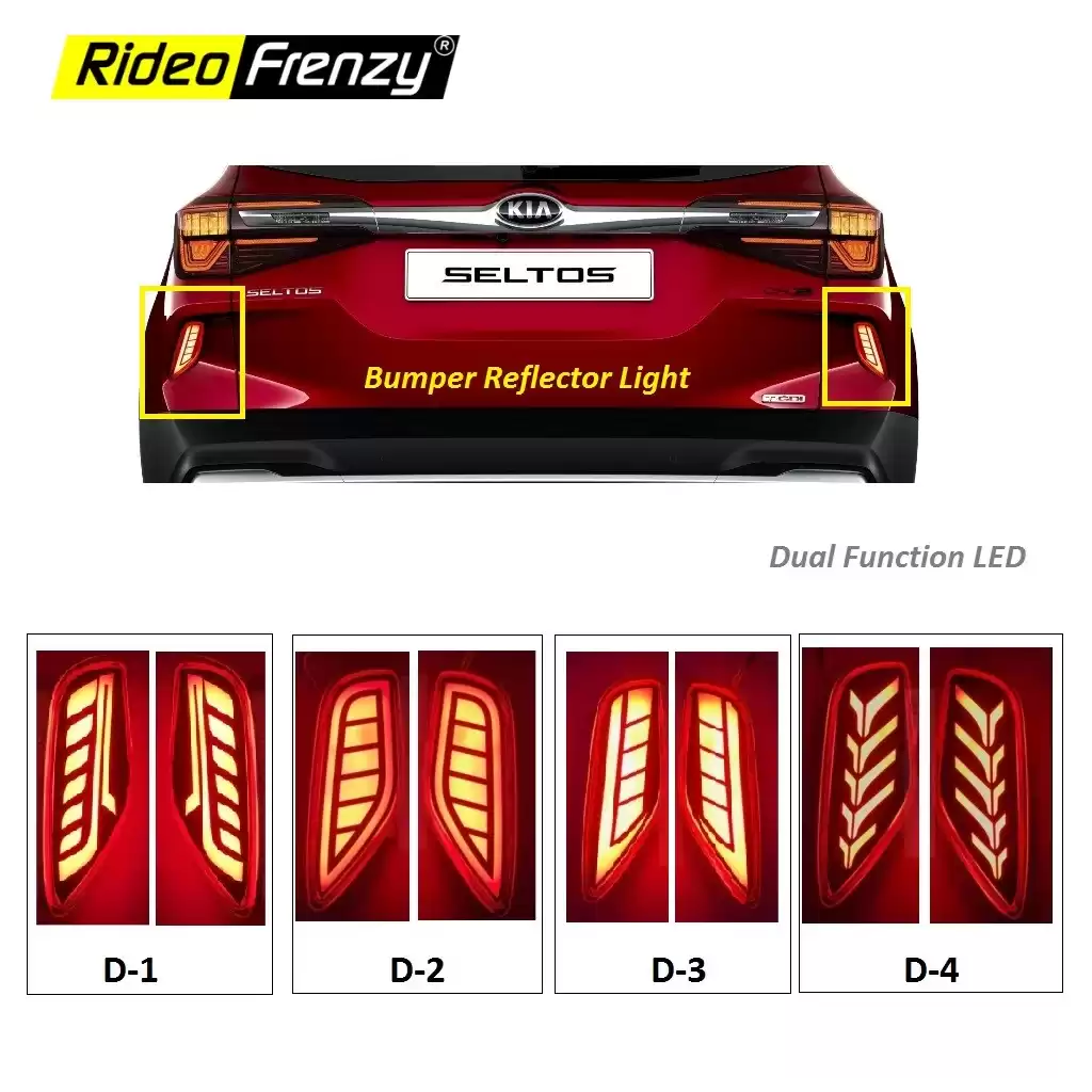 Kia Seltos India Back Bumper Reflector LED Brake DRL Light |Free Shipping