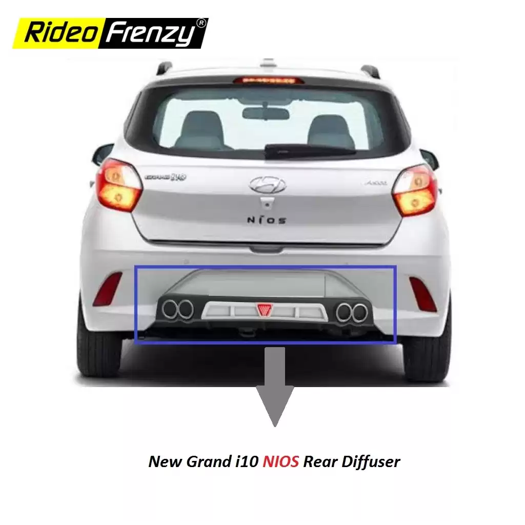Buy Sporty Bumper Skirt Diffuser for Grand i10 NIOS online India | Lowest price & Best Quality