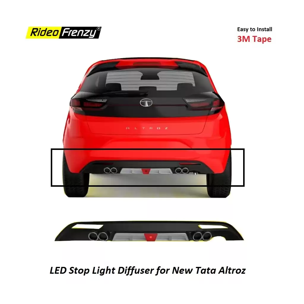 Buy Sporty Bumper Skirt Diffuser for Tata Altroz with LED Stop Light online India | Lowest price & Best Quality