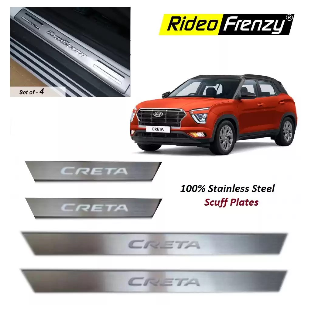 Buy Hyundai Creta 2020 Stainless Steel Door Scuff Sill Plates | 100% Rustfree Guarantee