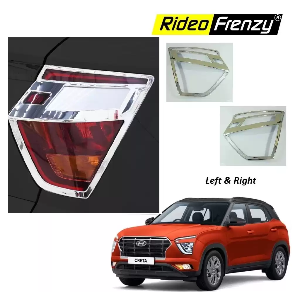 Buy Hyundai Creta 2020 Chrome Tail Light Garnish Covers | Triple Layer Chrome Finish