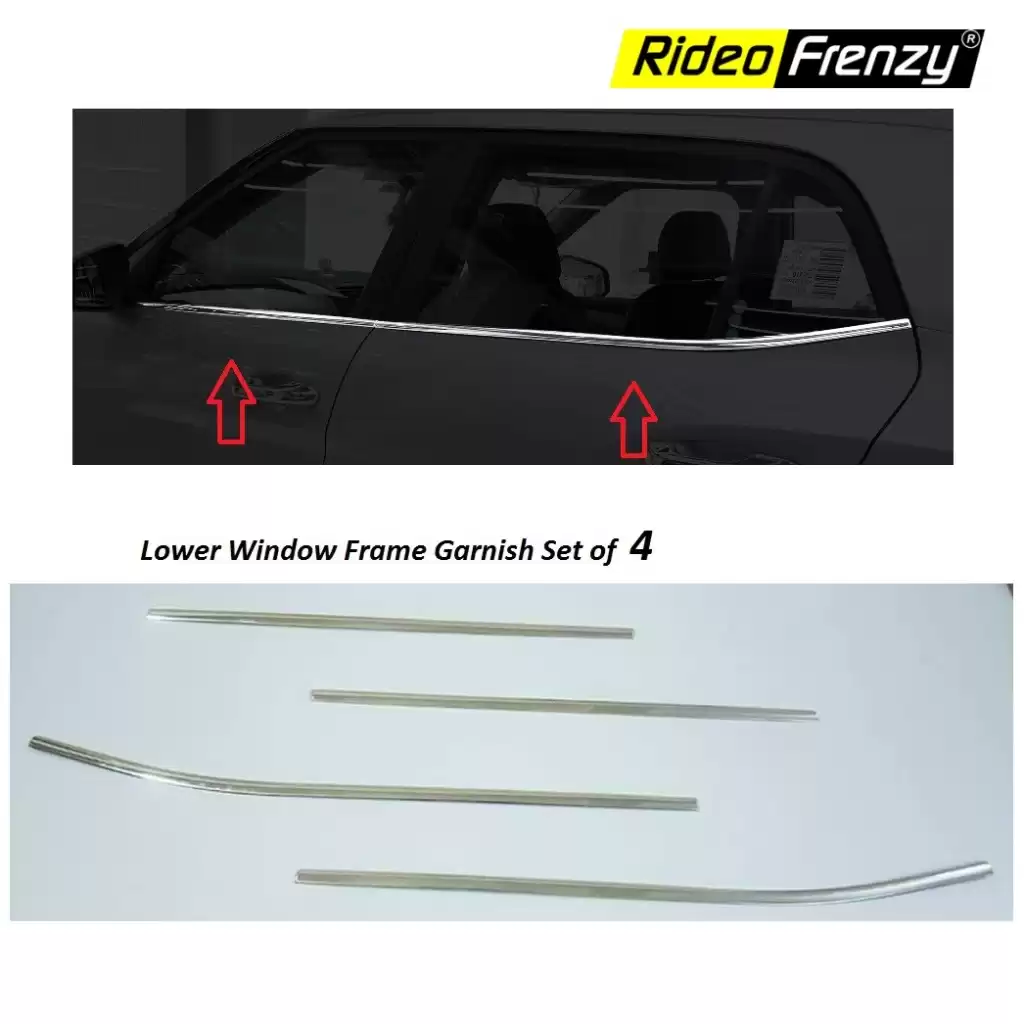 Buy Hyundai Creta 2020 Lower Window Garnish | Stainless Steel