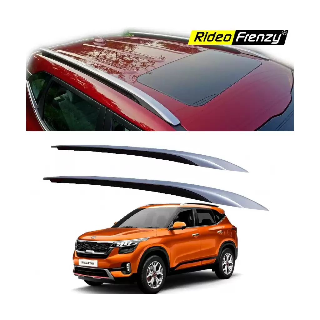 Buy Kia Seltos Roof Rails ABS Plastic | Imported Quality | Drill Free | Classy Dual Tone