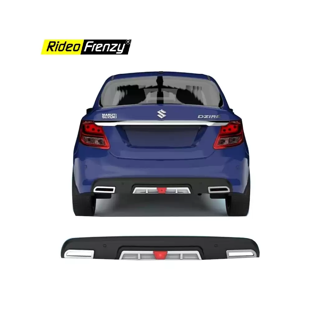 Buy Sporty Bumper Skirt Diffuser for New Dzire 2017 Onwards with LED Stop Light