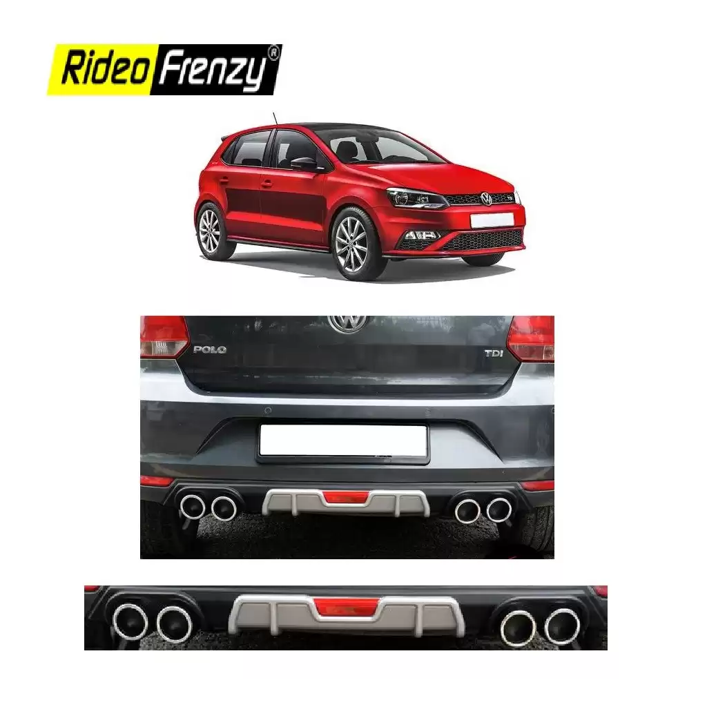 Buy Volkswagen Polo Rear Bumper Diffuser with LED Stop Light | Sporty Dual Tone Design