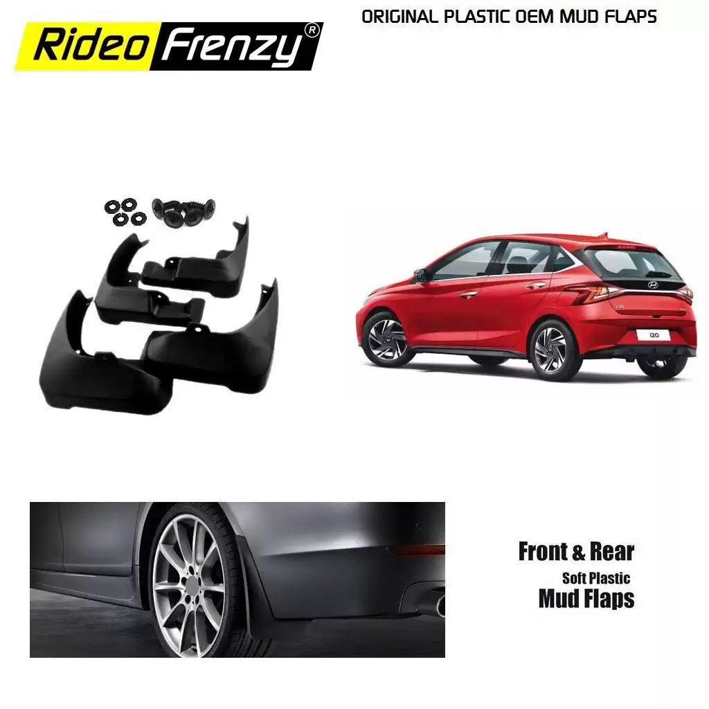 Buy Hyundai i20 Elite 2021 Mud Flaps | ABS Plastic | Original OE Type Fitting