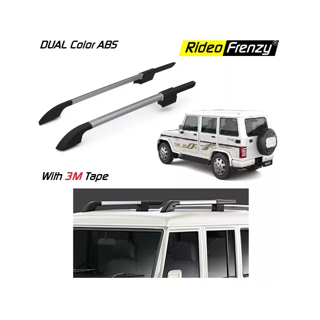 Buy New Mahindra Bolero Dual Color ABS Roof Rails | OE Type Design | Black and Silver