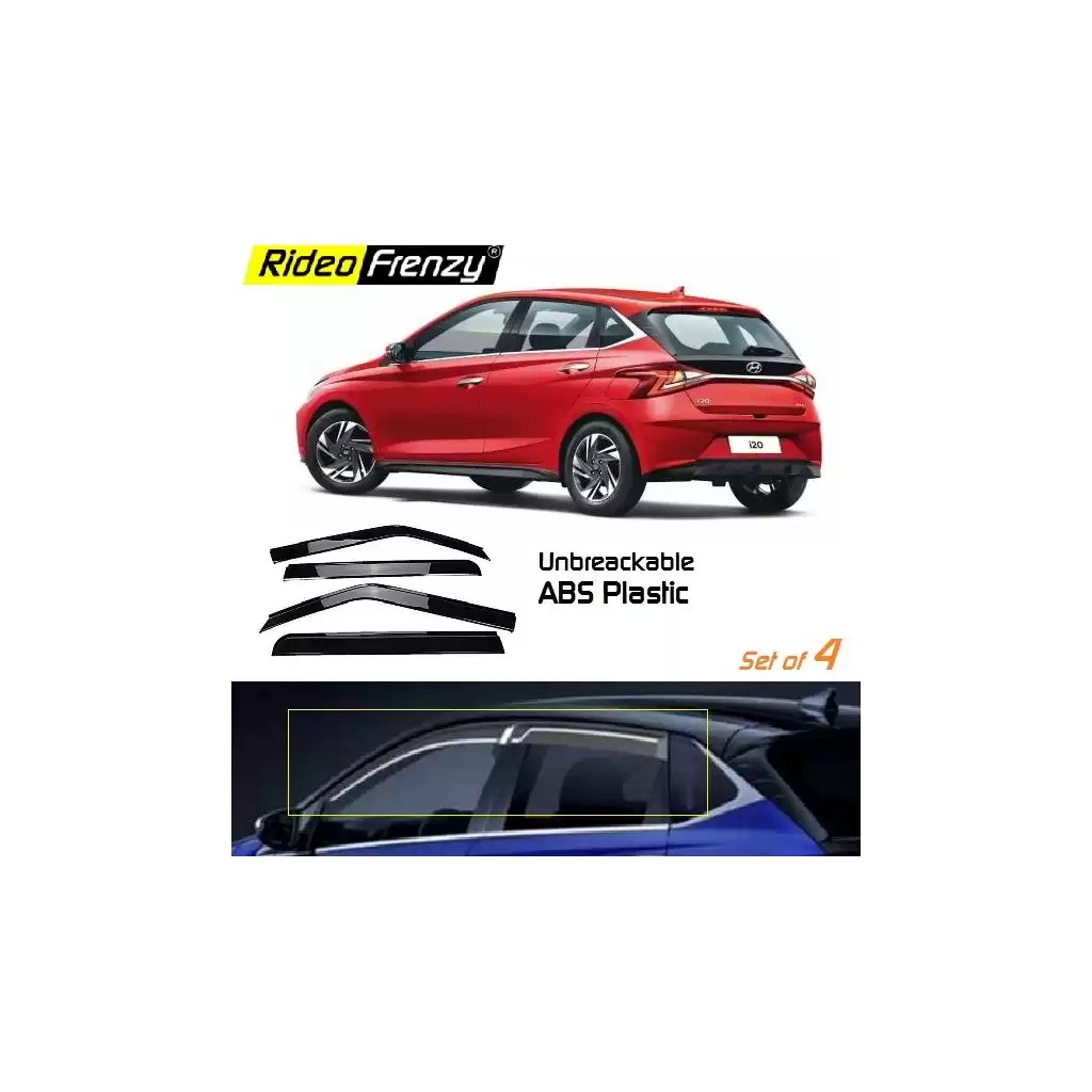 BUY New Elite i20 2020 Door/Rain Visors | ABS Plastic | Unbreakable Injection Molding