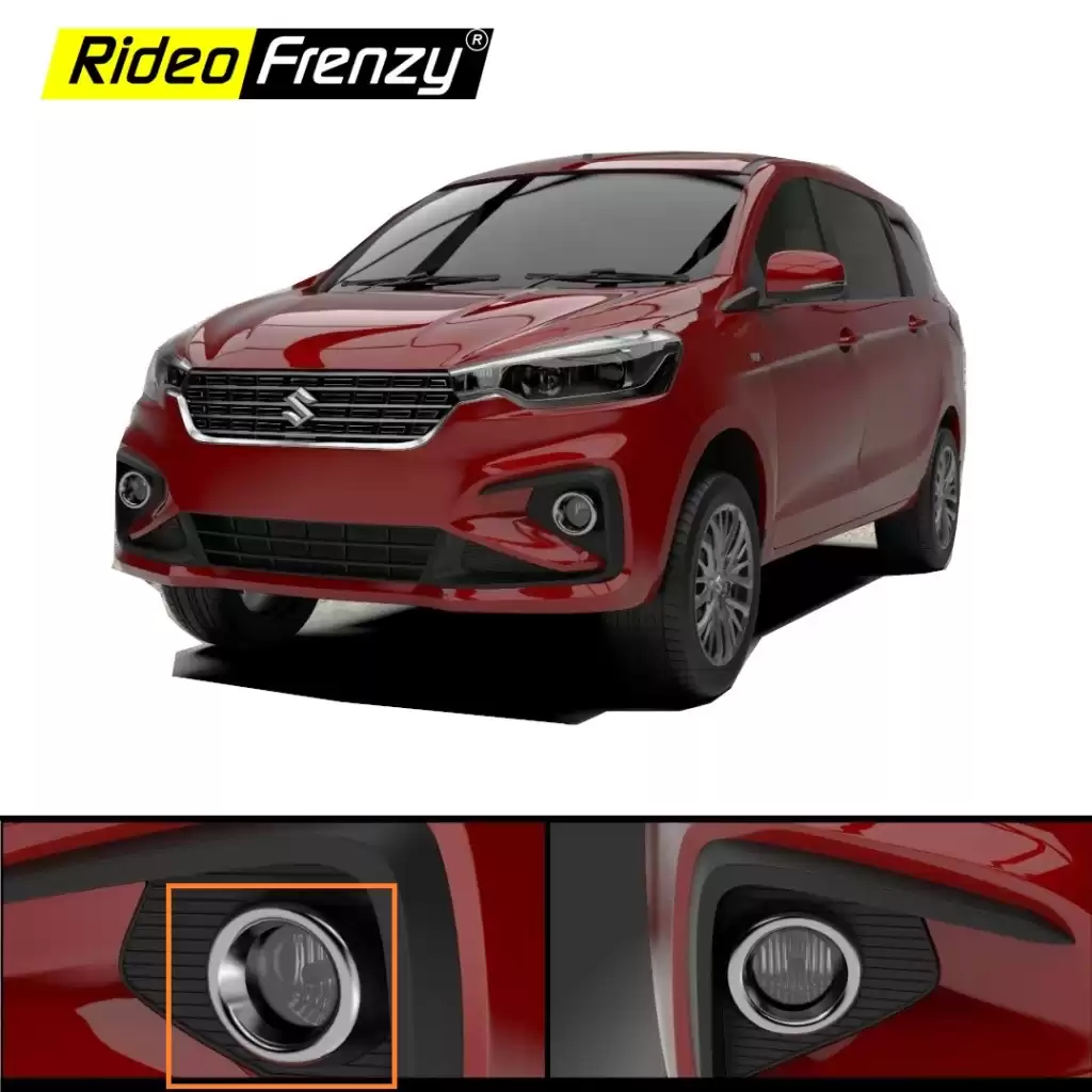 Buy New Suzuki Ertiga 2018 | 2019 | 2020+ Chrome Fog Lamp Garnish Covers | Triple Layered Chrome Plating