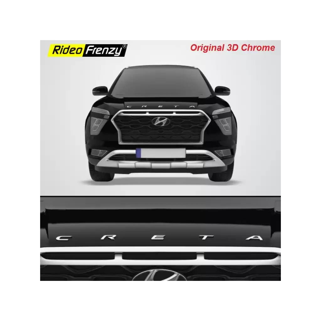 Buy New Creta 20203D Letters Chrome Logo Emblem Letters for Bonnet | Original Chrome Accessories