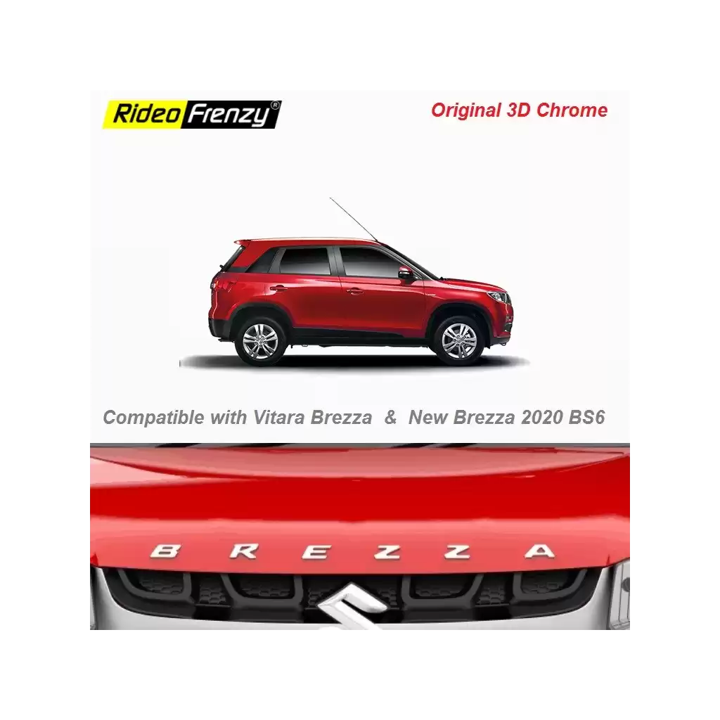 Buy Vitara Brezza 3D Letters Chrome Logo Emblem Letters for Bonnet Online India| Original Chrome Accessories