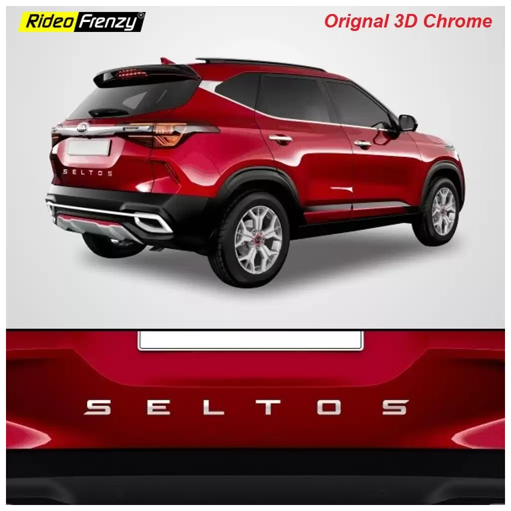 Buy Kia Seltos 3D Letters Chrome Logo Emblem Letters for Bonnet Online India| Original Chrome Accessories