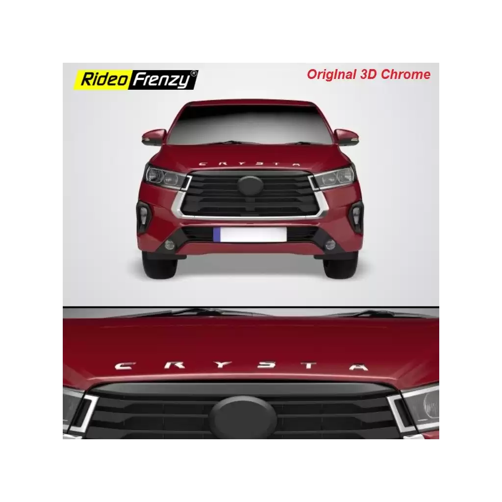 Buy Innova Crysta 3D Letters Chrome Logo Emblem Letters for Bonnet | Original Chrome Accessories