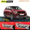 Buy Kia Sonet Chrome Head Light Garnish Covers | Triple Chrome Plating