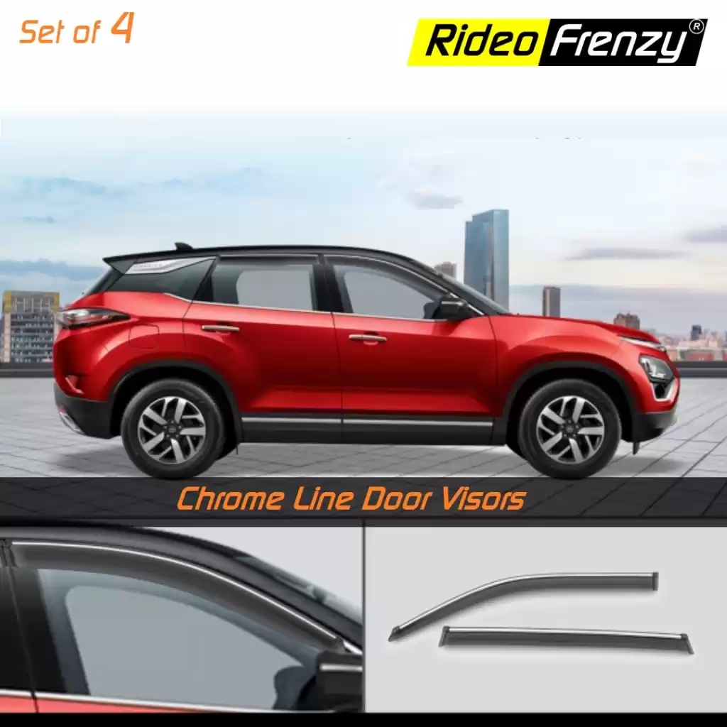 Buy Tata Safari 2021 Chrome Line Door / Rain Visors | Unbreakable ABS Plastic online India Buy Tata Safari 2021 Chrome Line Door / Rain Visors | Unbreakable ABS Plastic online India
